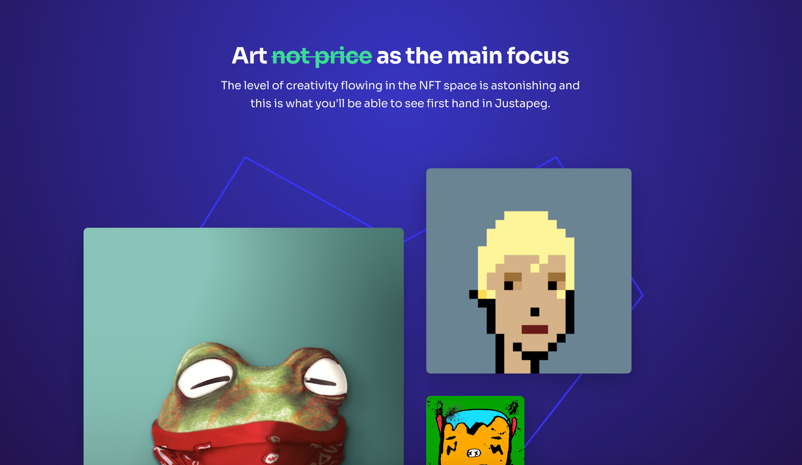 Art, not price, as the main focus — featured NFT artwork